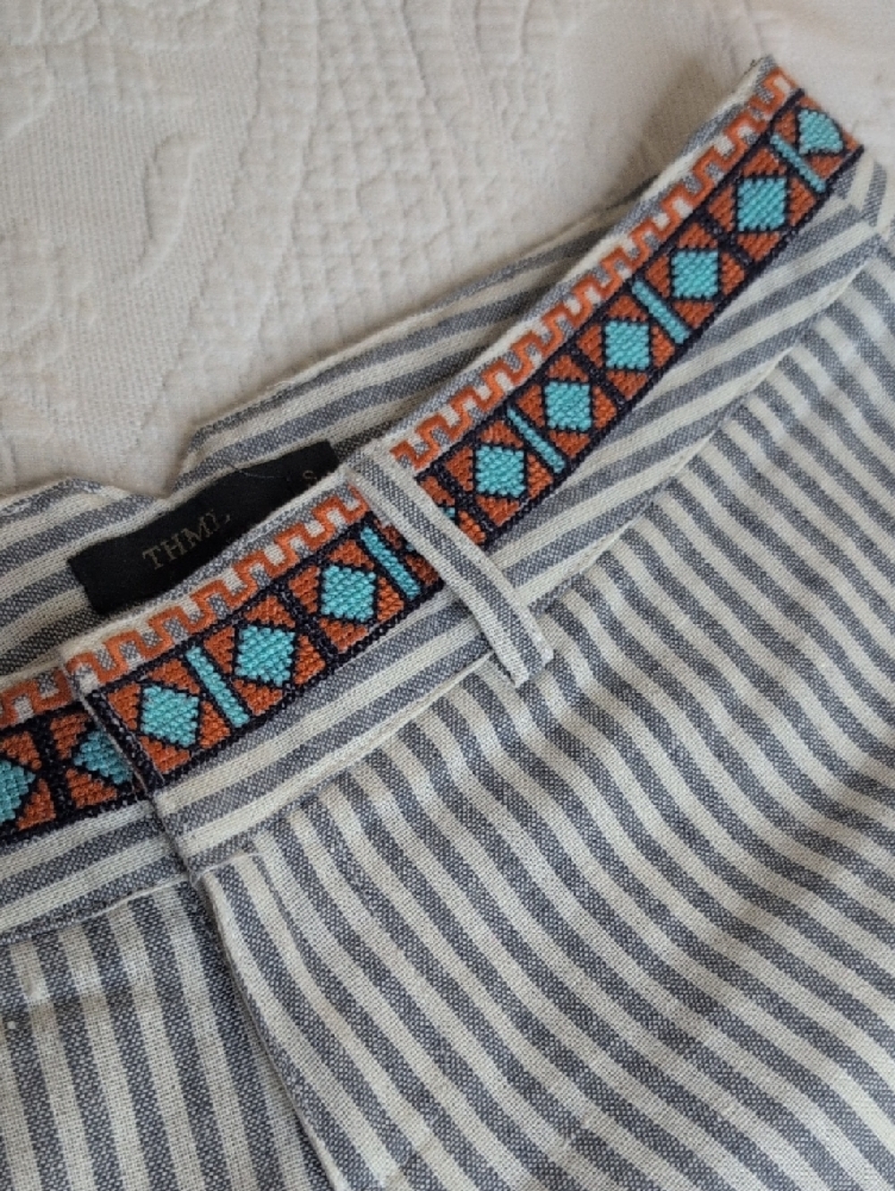 THML Striped Embroidered Women’s Shorts - Picture 3 of 12